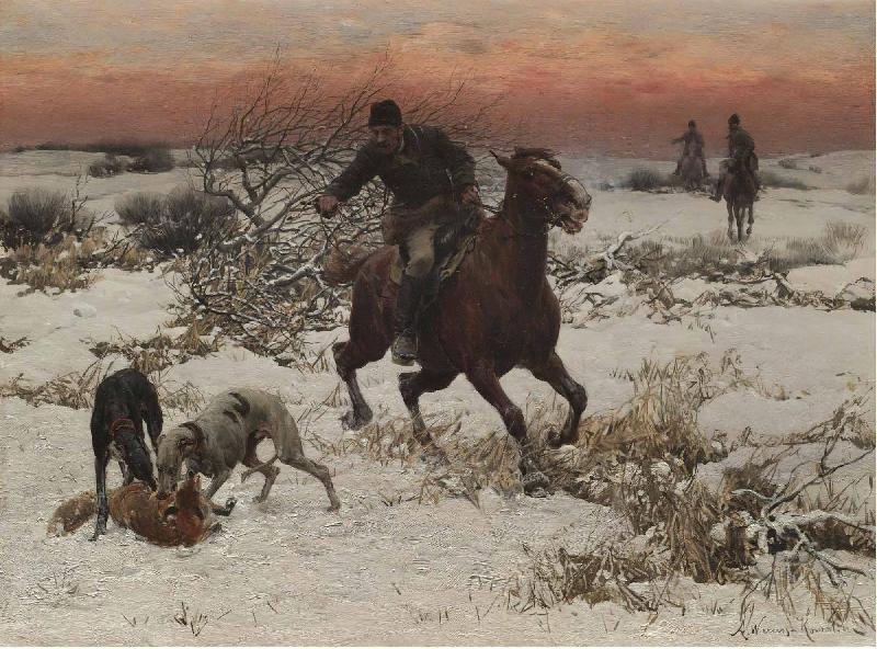 Alfred William Hunt,RWS The hunters Sweden oil painting art
